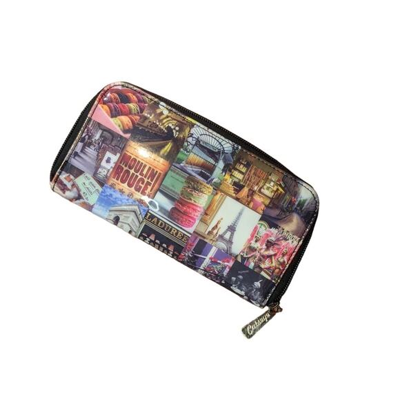 Catseye  French /Moulin Rouge collage Zip Wallet - Picture 1 of 5